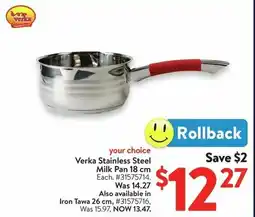 Walmart Verka Stainless Steel Milk Pan offer