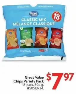 Walmart Great Value Chips Variety Pack offer