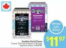 Walmart Scotties Facial Tissue offer