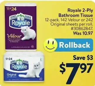 Walmart Royale 2-Ply Bathroom Tissue offer