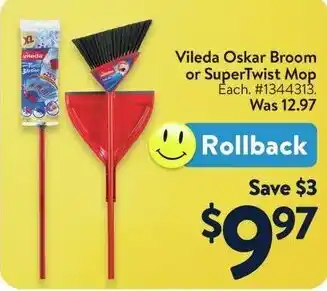 Walmart Vileda Oskar Broom or SuperTwist Mop offer