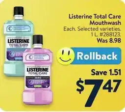 Walmart Listerine Total Care Mouthwash offer