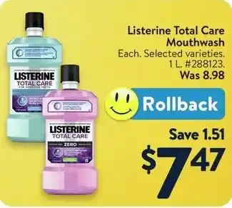 Walmart Listerine Total Care Mouthwash offer