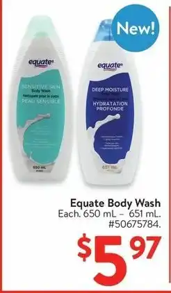 Walmart Equate Body Wash offer