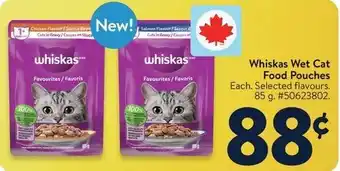 Walmart Whiskas Wet Cat Food Pouches offer