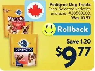 Walmart Pedigree Dog Treats offer