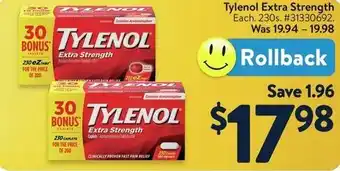 Walmart Tylenol Extra Strength offer