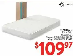 Walmart Zinus 6" mattress offer