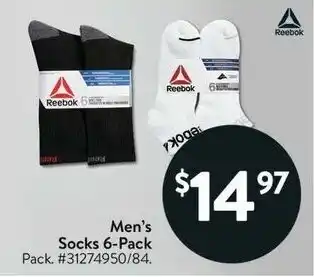 Walmart Men's Socks offer