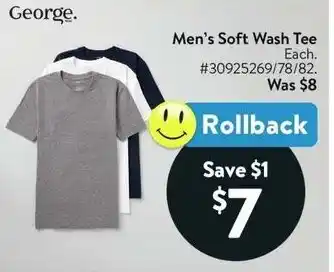 Walmart George men's soft wash tee offer