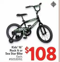 Walmart Kids' 16" Rock It or Sea Star Bike offer