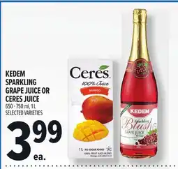 Metro KEDEM SPARKLING GRAPE JUICE OR CERES JUICE offer