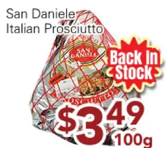 Ample Food Market San Danele Italian Prosciutto offer