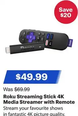 Best Buy Roku Streaming Stick 4K Media Streamer with Remote offer