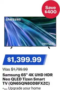 Best Buy Samsung 65 4K UHD HDR Neo QLED Tizen Smart TV (QN65QN80DBFXZC) - 2024 - Only at Best Buy offer