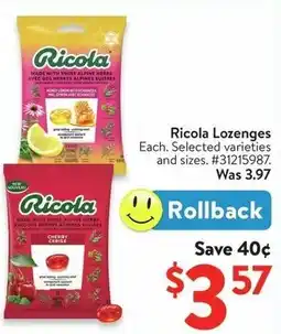 Walmart Ricola Lozenges offer