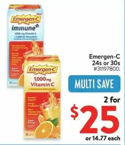 Walmart Emergen-C 24s or 30s offer