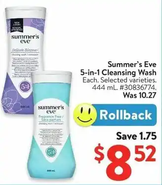 Walmart Summer's Eve 5-in-1 Cleansing Wash offer