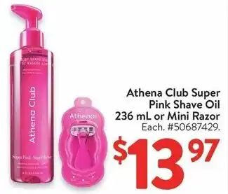 Walmart Athena Club Super Pink Shave Oil offer