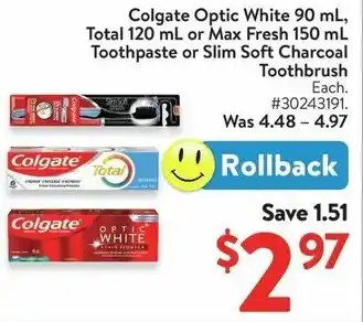 Walmart Colgate Optic White offer