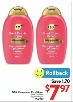 Walmart OGX Shampoo or Conditioner offer