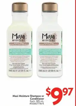 Walmart Maui Moisture Shampoo or Conditioner offer