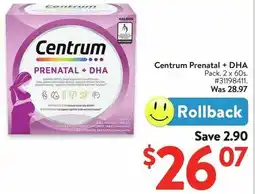 Walmart Centrum Prenatal + DHA offer