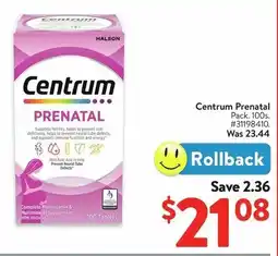 Walmart Centrum Prenatal offer