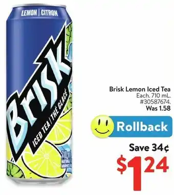 Walmart Brisk Lemon Iced Tea offer