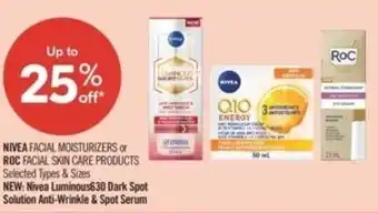 Shoppers Drug Mart Nivea facial moisturizers offer