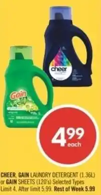 Shoppers Drug Mart Cheer, gain laundry detergent or gain sheets offer