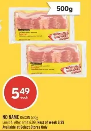 Shoppers Drug Mart No name bacon offer