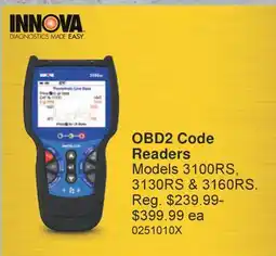 PartSource INNOVA OBD2 Code Readers offer