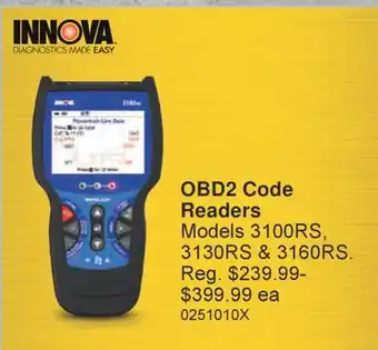 PartSource INNOVA OBD2 Code Readers offer