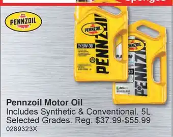 PartSource Pennzoil Motor Oil offer