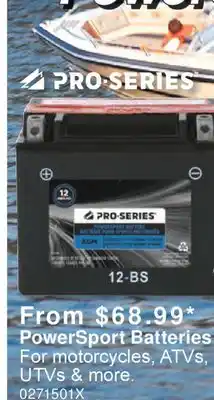 PartSource Pro-Series PowerSport Batteries offer