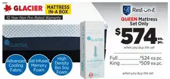 Surplus Furniture Galcier Queen Mattress Set offer