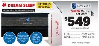 Surplus Furniture Dream Sleep Queen Mattress Set offer