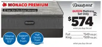 Surplus Furniture Monaco Premium Queen Mattress Set offer