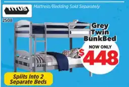 Surplus Furniture Grey Twin/Twin Bunk Bed offer