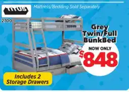 Surplus Furniture Grey Twin/Full Bunk Bed offer