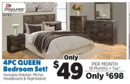 Surplus Furniture Montana 4-Piece Queen Bedroom Set offer