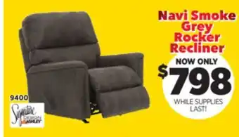 Surplus Furniture Navi Smoke Grey Rocker Recliner offer