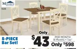 Surplus Furniture Cream & Oak 5Pc Dinette Set offer