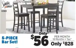 Surplus Furniture Bridson Gray Counter Height 5Pc Dinette Set offer