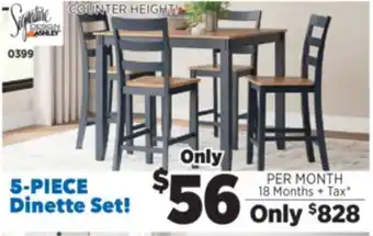 Surplus Furniture Gesthaven Blue Counter Height 5Pc Dinette Set offer