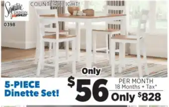 Surplus Furniture Gesthaven White Counter Height 5Pc Dinette Set offer