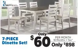 Surplus Furniture Melbourne 7Pc Dinette Set offer