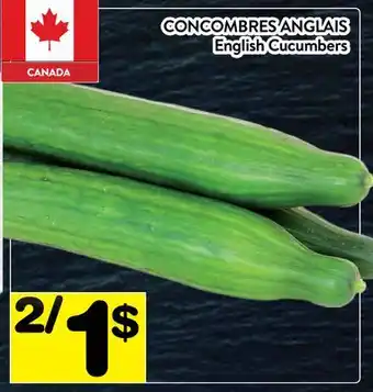 Supermarché PA CONCOMBRES ANGLAIS | English Cucumbers offer