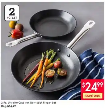 Kitchen Stuff Plus 2 Pc. Ultralite Cast Iron Non-Stick Frypan Set offer